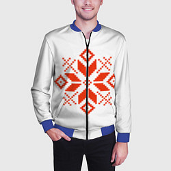 Бомбер мужской Удмуртский узор, цвет: 3D-синий — фото 2