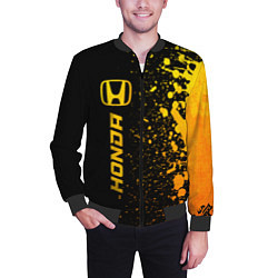 Бомбер мужской Honda - gold gradient: по-вертикали, цвет: 3D-черный — фото 2