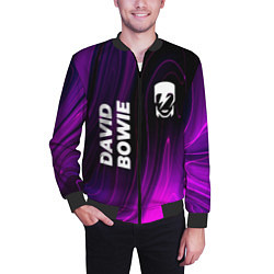 Бомбер мужской David Bowie violet plasma, цвет: 3D-черный — фото 2