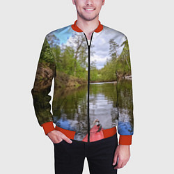 Бомбер мужской Красная байдарка, цвет: 3D-красный — фото 2