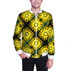 Бомбер мужской Солнечные подсолнухи, цвет: 3D-белый — фото 2