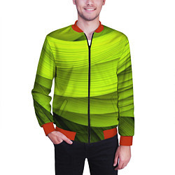 Бомбер мужской Зеленый абстрактный фон, цвет: 3D-красный — фото 2