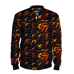 Бомбер мужской Black orange texture, цвет: 3D-черный