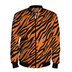 Бомбер мужской Полоски тигра - tiger, цвет: 3D-черный