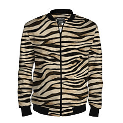 Бомбер мужской Шкура зебры и белого тигра, цвет: 3D-черный