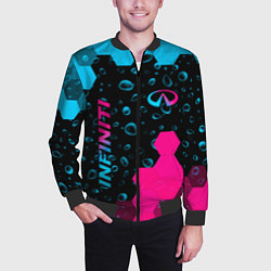 Бомбер мужской Infiniti - neon gradient: надпись, символ, цвет: 3D-черный — фото 2