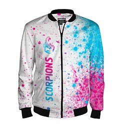 Бомбер мужской Scorpions neon gradient style: по-вертикали, цвет: 3D-черный