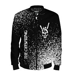 Бомбер мужской The Offspring и рок символ на темном фоне, цвет: 3D-черный