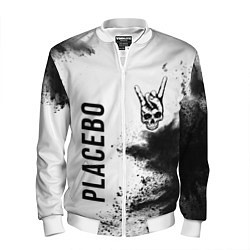 Мужской бомбер Placebo и рок символ на светлом фоне