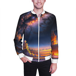 Бомбер мужской Млечный путь и облака на закате, цвет: 3D-белый — фото 2