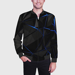 Бомбер мужской Black blue style, цвет: 3D-черный — фото 2