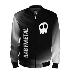 Бомбер мужской Babymetal glitch на темном фоне: надпись, символ, цвет: 3D-черный