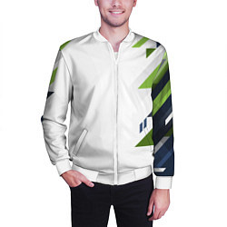 Бомбер мужской Геометрическая абстракция вектор, цвет: 3D-белый — фото 2