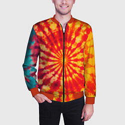 Бомбер мужской Тай дай солнце, цвет: 3D-красный — фото 2