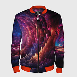 Бомбер мужской Звездная космическая спираль, цвет: 3D-красный