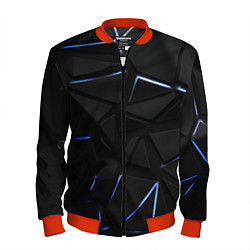 Бомбер мужской Black texture neon line, цвет: 3D-красный