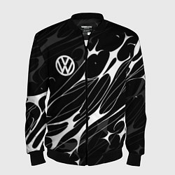 Бомбер мужской Volkswagen - острые линии, цвет: 3D-черный