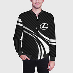 Бомбер мужской Lexus - carbon line, цвет: 3D-черный — фото 2