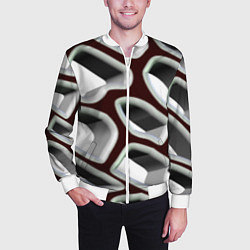 Бомбер мужской Объемная сеть, цвет: 3D-белый — фото 2