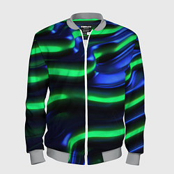 Мужской бомбер Green blue lines