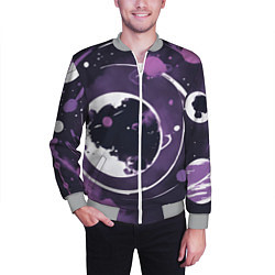 Бомбер мужской Фиолетовый космос - нейросеть, цвет: 3D-меланж — фото 2