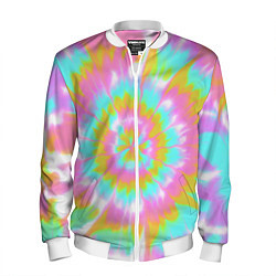 Бомбер мужской Tie-Dye кислотный в стиле барби, цвет: 3D-белый