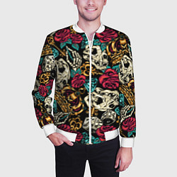 Бомбер мужской A pattern for a hipster, цвет: 3D-белый — фото 2