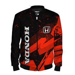 Бомбер мужской Honda - красная абстракция, цвет: 3D-черный