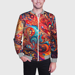 Бомбер мужской Новая гжель, цвет: 3D-меланж — фото 2