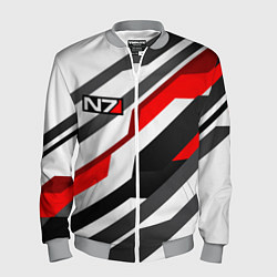 Бомбер мужской Mass effect - white uniform n7, цвет: 3D-меланж