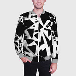 Бомбер мужской Абстрактная чёрно-белая композиция, цвет: 3D-меланж — фото 2