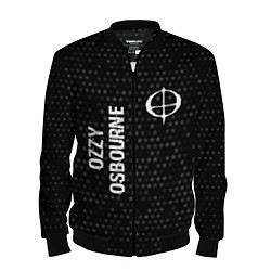 Бомбер мужской Ozzy Osbourne glitch на темном фоне вертикально, цвет: 3D-черный
