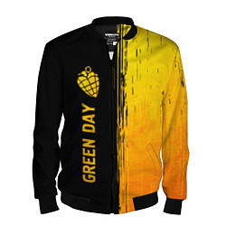 Бомбер мужской Green Day - gold gradient по-вертикали, цвет: 3D-черный