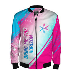 Мужской бомбер Bring Me the Horizon neon gradient style вертикаль