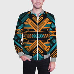 Бомбер мужской Геометрический узор в стиле ацтеков, цвет: 3D-меланж — фото 2