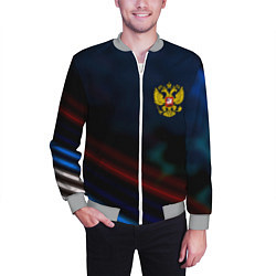 Бомбер мужской Спортивная россия герб, цвет: 3D-меланж — фото 2