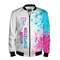 Бомбер мужской Within Temptation neon gradient style по-вертикали, цвет: 3D-черный