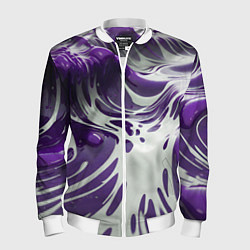 Бомбер мужской Бело-фиолетовая краска, цвет: 3D-белый