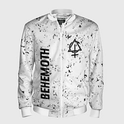 Бомбер мужской Behemoth glitch на светлом фоне вертикально, цвет: 3D-белый
