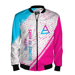 Мужской бомбер Thirty Seconds to Mars neon gradient style вертика