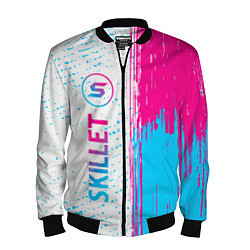 Бомбер мужской Skillet neon gradient style по-вертикали, цвет: 3D-черный