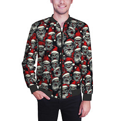 Бомбер мужской Плохой Санта Клаус, цвет: 3D-черный — фото 2