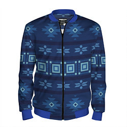 Мужской бомбер Blue tribal geometric