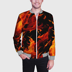 Бомбер мужской Пламя в темноте, цвет: 3D-меланж — фото 2