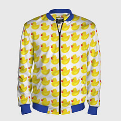 Бомбер мужской Семейка желтых резиновых уточек, цвет: 3D-синий