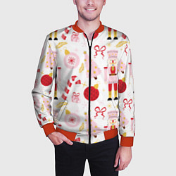 Бомбер мужской Щелкунчик в розовом цвете, цвет: 3D-красный — фото 2