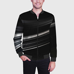 Бомбер мужской Black abstract background, цвет: 3D-черный — фото 2