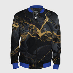 Бомбер мужской Золотой путь на черном граните, цвет: 3D-синий