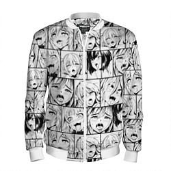 Бомбер мужской Ahegao pattern, цвет: 3D-белый