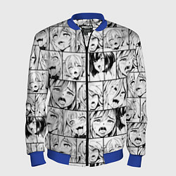 Бомбер мужской Ahegao pattern, цвет: 3D-синий